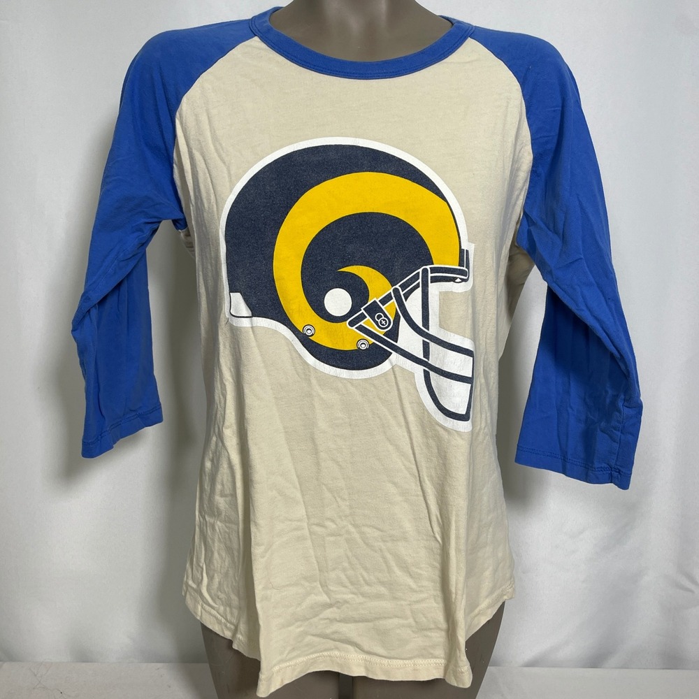 Aaron Donald #99 Los Angeles Rams Majestic Threads 3/4 Raglan Shirt Womens LARGE